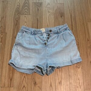 Sézane Light Blue Denim Shorts